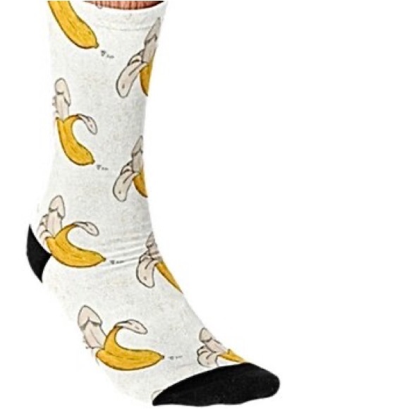 Men's Fun socks Banana Printed Socks Crew Casual - Picture 3 of 4
